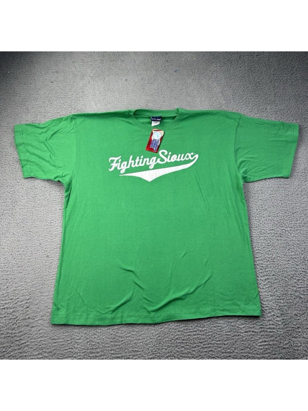North Dakota Fighting Sioux Short Sleeve Shirt Green Size 2X UND Hockey